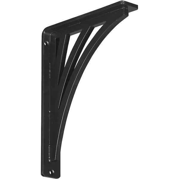 Ekena Millwork Nevio Wrought Iron Bracket, (Single center brace), Powder Coated Black 1 1/2"W x 7 1/2"D x 10"H BKTM01X07X10SNE - main